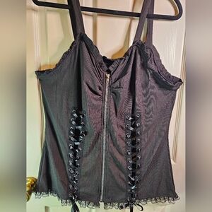 SHEIN Black Corset-Style Top, 2XL